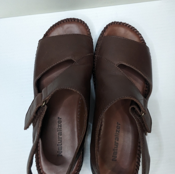 Naturalizer women's dune acorn leather slingback comfort sandals brown shoes 7 - Picture 7 of 13